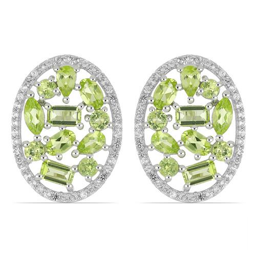 BUY 925 SILVER NATURAL PERIDOT GEMSTONE  EARRINGS